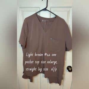 Figs Light Brown Scrub Top